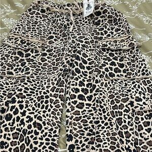 Easel Leopard Print Wide Leg Pants